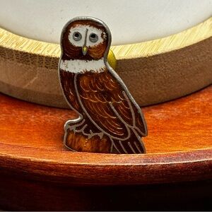 Mafco trademark enamel owl pin